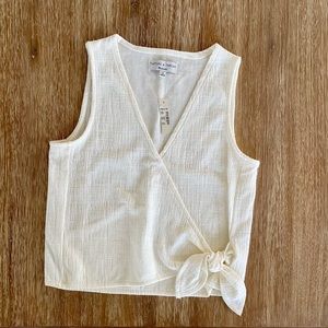 Madewell Texture & Thread Cream Wrap Front Tank Top NWT